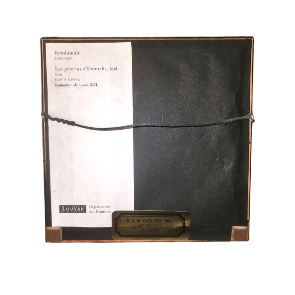 Vintage Rembrandt "Supper at Emmaus, 1648" Miniature Framed Print 6.5"X6.5"X0.5" - Picture 8 of 14